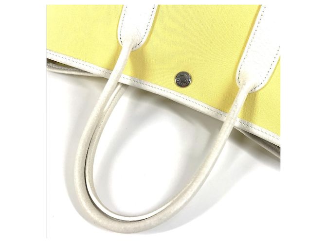 Borsa Tote TPM Garden Party di Hermès Bianco Giallo - vista 8