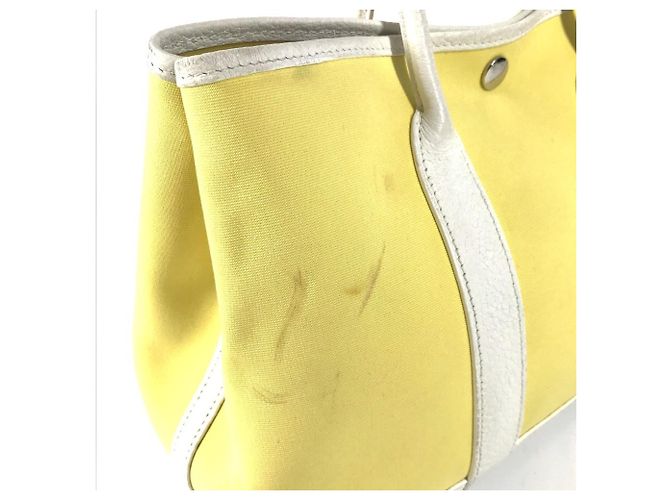 Borsa Tote TPM Garden Party di Hermès Bianco Giallo - vista 9