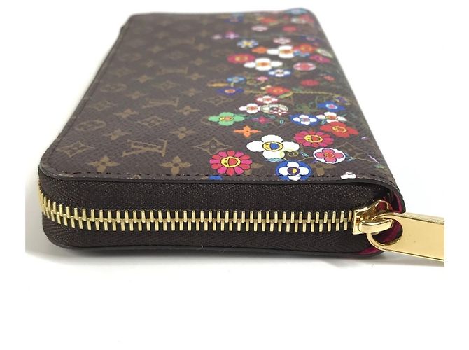 Cartera Zippy Monogram Takashi Murakami Louis Vuitton Castaño Multicolor Monograma - vista 3