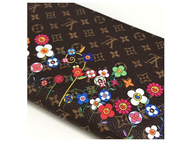 Cartera Zippy Monogram Takashi Murakami Louis Vuitton Castaño Multicolor Monograma - vista 8