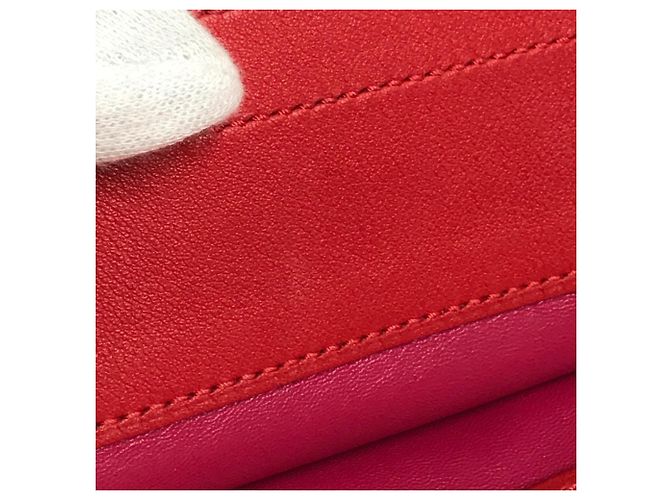 Hermès Bicolor Mini Pochette Aline Schultertasche Pink Rot - Ansicht 15