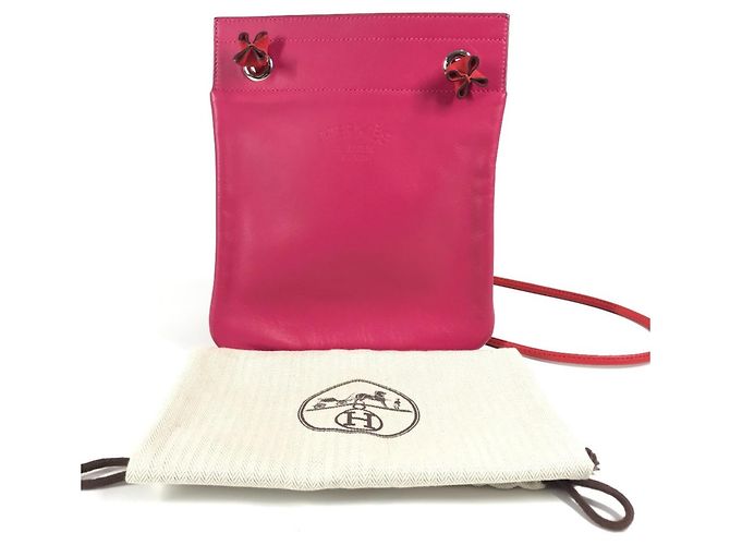Hermès Bicolor Mini Pochette Aline Schultertasche Pink Rot - Ansicht 16