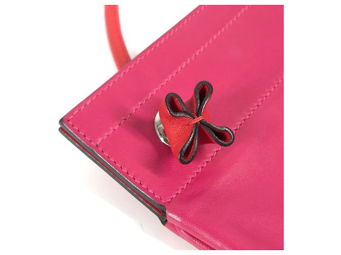 Hermès Bicolor Mini Pochette Aline Schultertasche Pink Rot - Ansicht 6