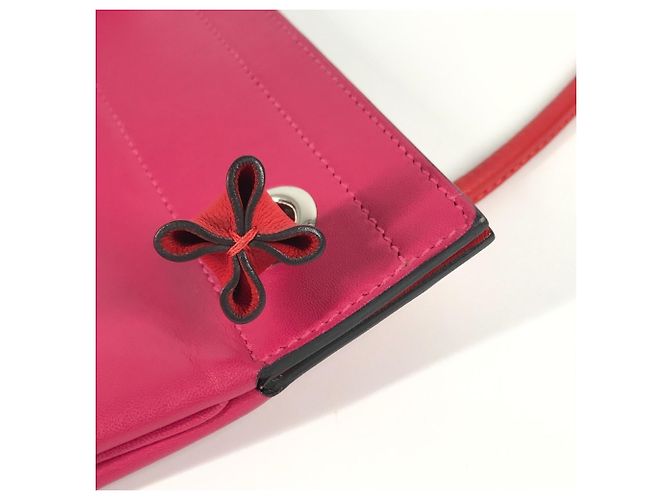 Hermès Bicolor Mini Pochette Aline Schultertasche Pink Rot - Ansicht 9