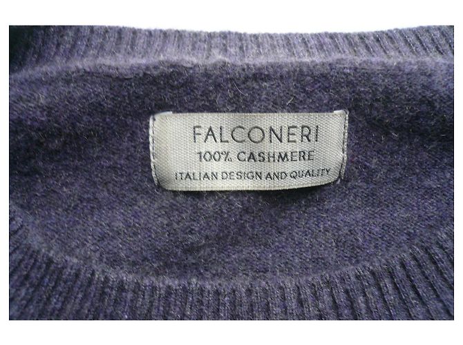 Autre Marque FALCONERI Rundhals-Pullover aus dunkelviolettem Kaschmir TM Neuzustand - Ansicht 2