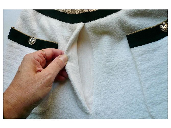CHANEL Pantalón de Algodón Toalla Blanco T36 - vista 11