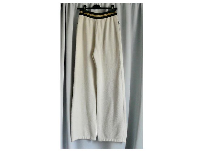 CHANEL Pantalón de Algodón Toalla Blanco T36 - vista 3
