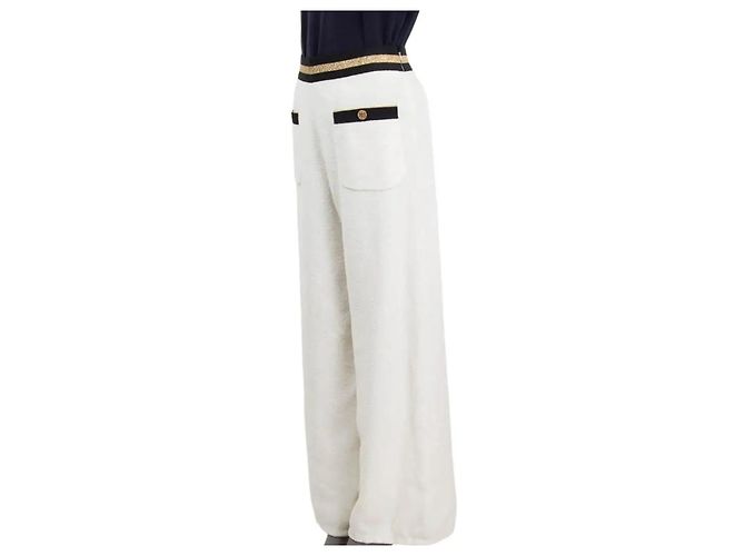 CHANEL Pantalón de Algodón Toalla Blanco T36 - vista 6