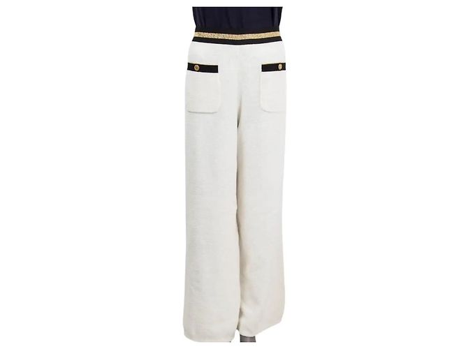 CHANEL Pantalón de Algodón Toalla Blanco T36 - vista 7