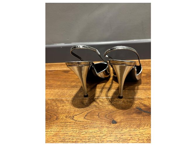 Sapatilhas Slingback Saint Laurent 38 Prata - vista 11