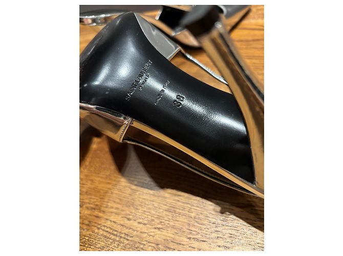 Sapatilhas Slingback Saint Laurent 38 Prata - vista 3