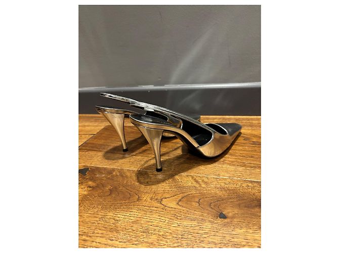 Sapatilhas Slingback Saint Laurent 38 Prata - vista 5