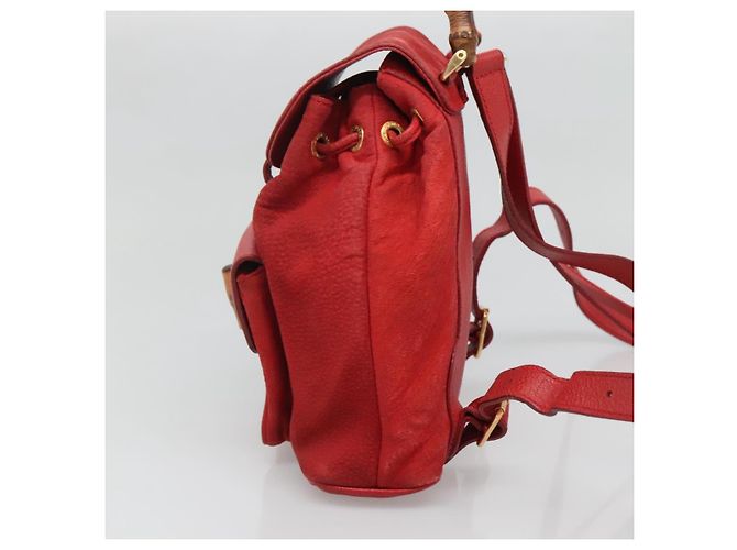 Gucci Vintage Bamboo Suede Mini Rosso - vista 4