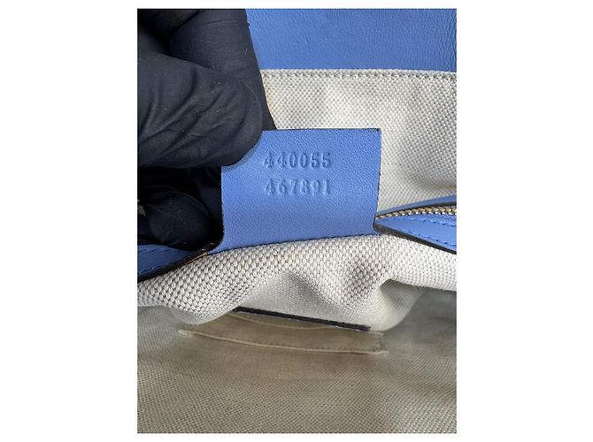 Borsa a spalla Gucci in pelle azzurro chiaro 280 Blu chiaro - vista 11