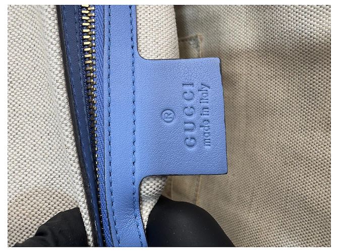 Borsa a spalla Gucci in pelle azzurro chiaro 280 Blu chiaro - vista 12
