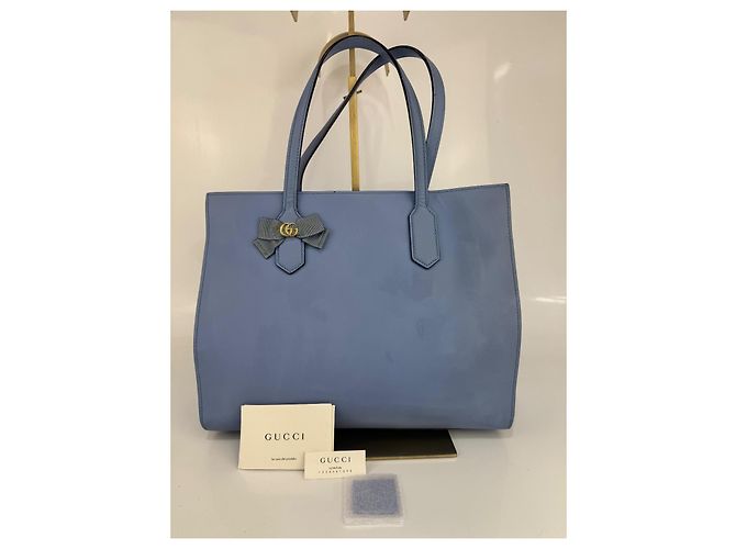 Borsa a spalla Gucci in pelle azzurro chiaro 280 Blu chiaro - vista 2