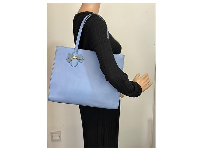 Borsa a spalla Gucci in pelle azzurro chiaro 280 Blu chiaro - vista 8