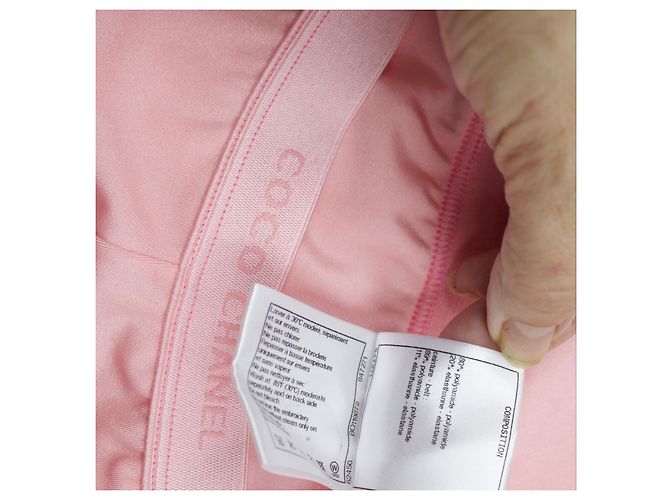 Leggings Chanel Rosa con Logo CC de Strass - vista 6