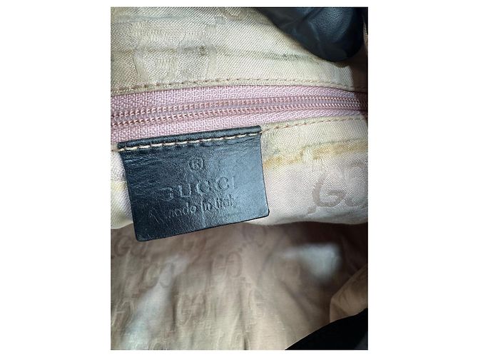 Borsa a spalla Gucci Jackie in tela / pelle nera 281 Nero - vista 13