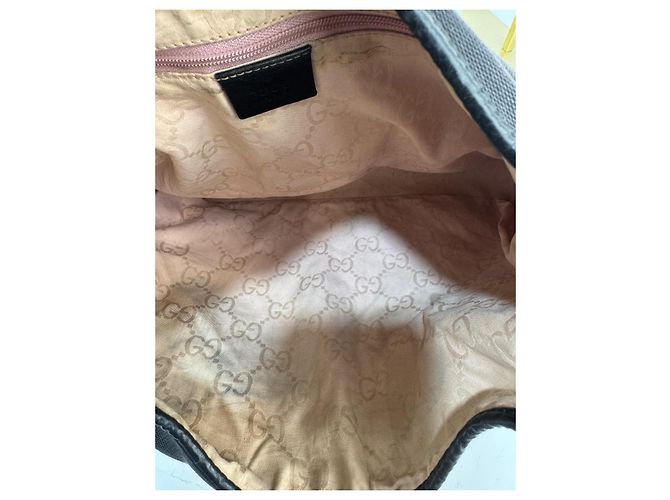Borsa a spalla Gucci Jackie in tela / pelle nera 281 Nero - vista 14