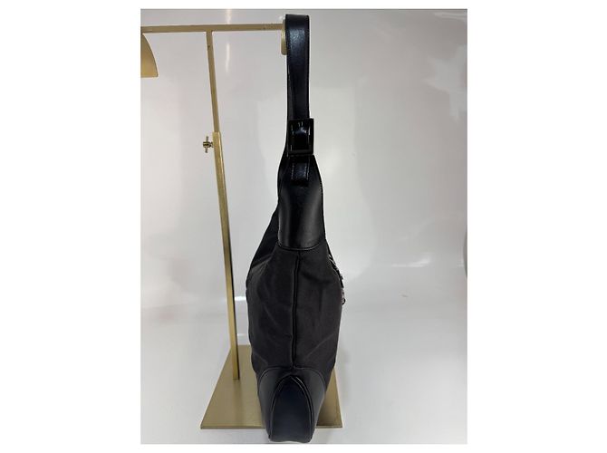 Borsa a spalla Gucci Jackie in tela / pelle nera 281 Nero - vista 4