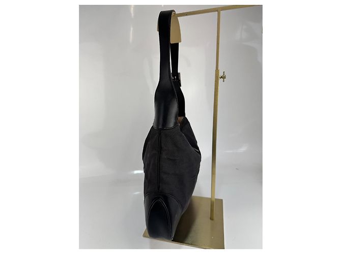 Borsa a spalla Gucci Jackie in tela / pelle nera 281 Nero - vista 6