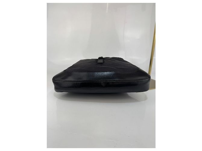 Borsa a spalla Gucci Jackie in tela / pelle nera 281 Nero - vista 7