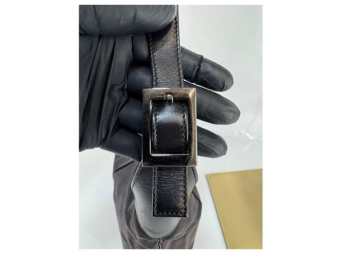 Borsa a spalla Gucci Jackie in tela / pelle nera 281 Nero - vista 8