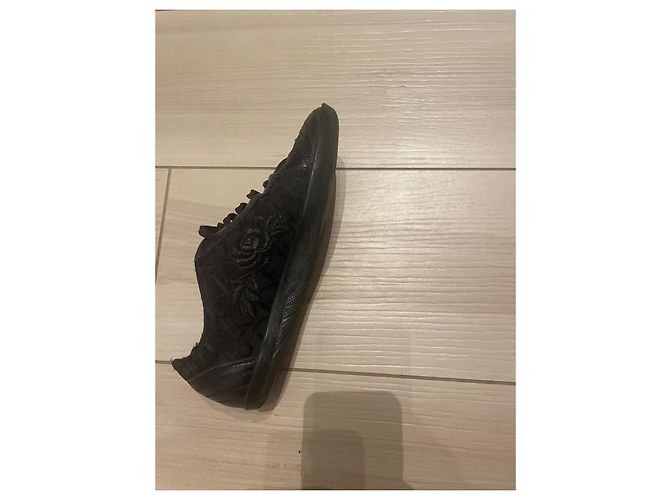 Dior Sneaker Schwarz Stoff mit Stickmuster 38 - Ansicht 4