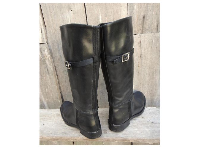 Botas Prada de cuero negro 36,5 IT - vista 4