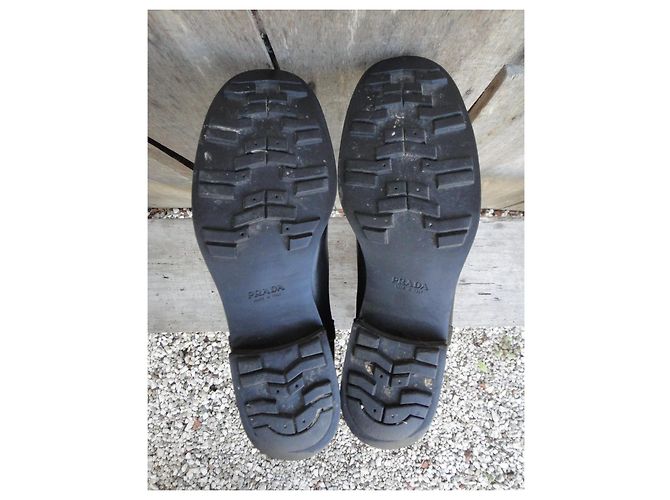 Botas Prada de cuero negro 36,5 IT - vista 5