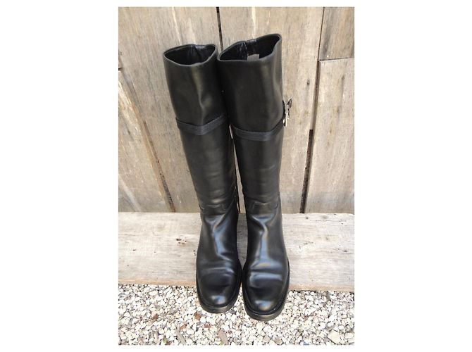 Botas Prada de cuero negro 36,5 IT - vista 6