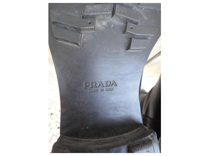 Botas Prada de cuero negro 36,5 IT - vista 7