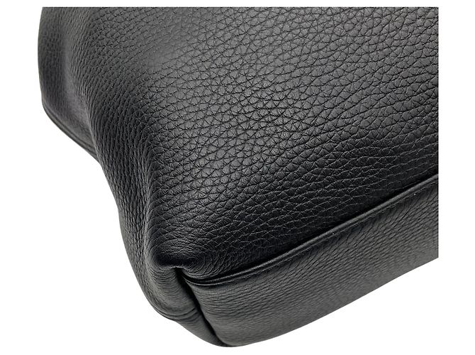 Grande borsa in pelle nera Roseau Longchamp - vista 10