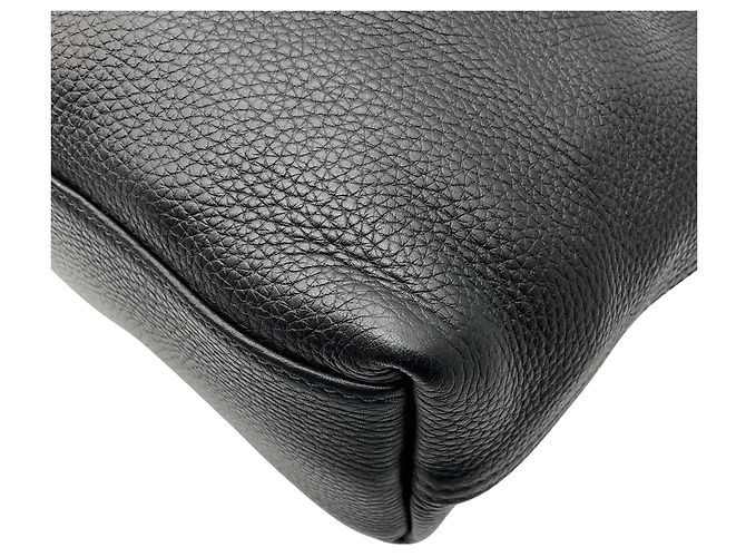 Grande borsa in pelle nera Roseau Longchamp - vista 11