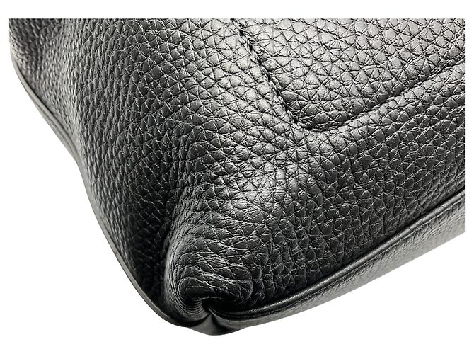 Grande borsa in pelle nera Roseau Longchamp - vista 12