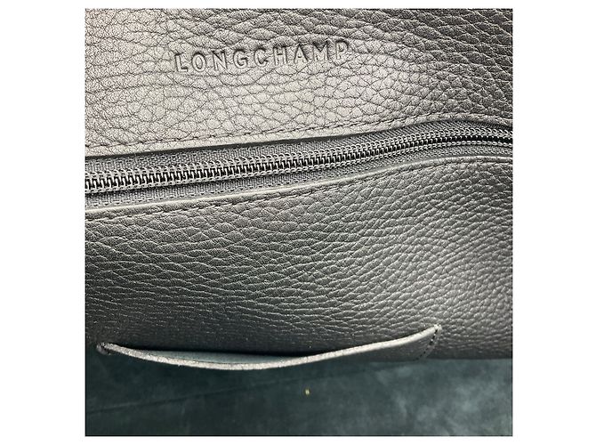 Grande borsa in pelle nera Roseau Longchamp - vista 8
