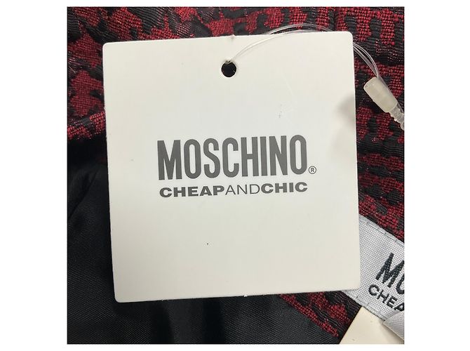 Falda acampanada de jacquard de pata de gallo roja / burdeos Moschino Cheap and Chic - vista 5