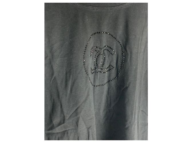 Camiseta Chanel Uniforme Negra de Algodón con Logo CC Negro - vista 2