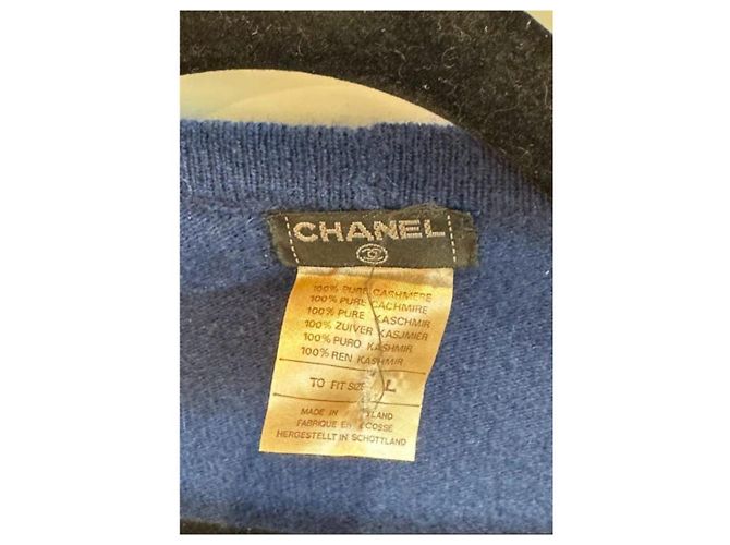 Cambon Chanel Cardigan Wrap aus Kaschmir Blau - Ansicht 3