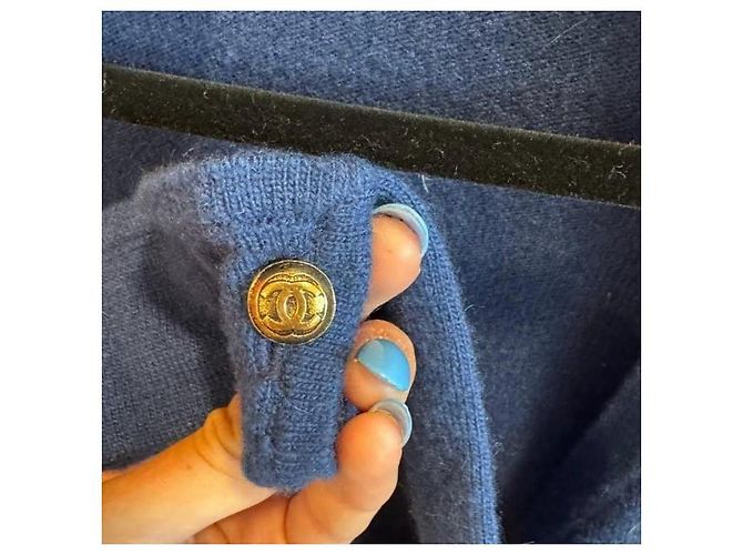 Cambon Chanel Cardigan Wrap aus Kaschmir Blau - Ansicht 4