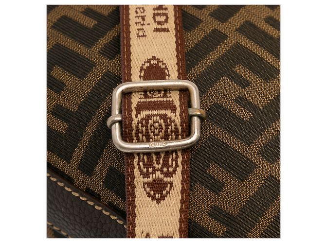 Fendi Brauner Zucca Canvas Selleria Umhängetasche - Ansicht 9