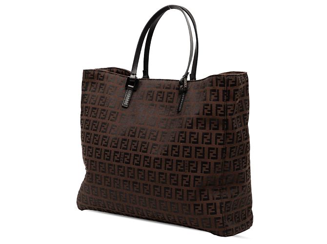 Borsa tote in tela Zucchino marrone Fendi Marrone scuro - vista 2