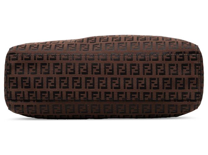 Borsa tote in tela Zucchino marrone Fendi Marrone scuro - vista 3