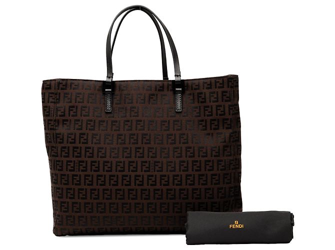 Borsa tote in tela Zucchino marrone Fendi Marrone scuro - vista 8
