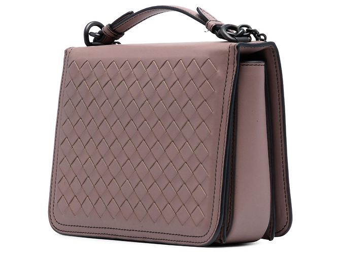 Borsa a spalla Bottega Veneta Intrecciato in nappa viola piccola Porpora - vue 2