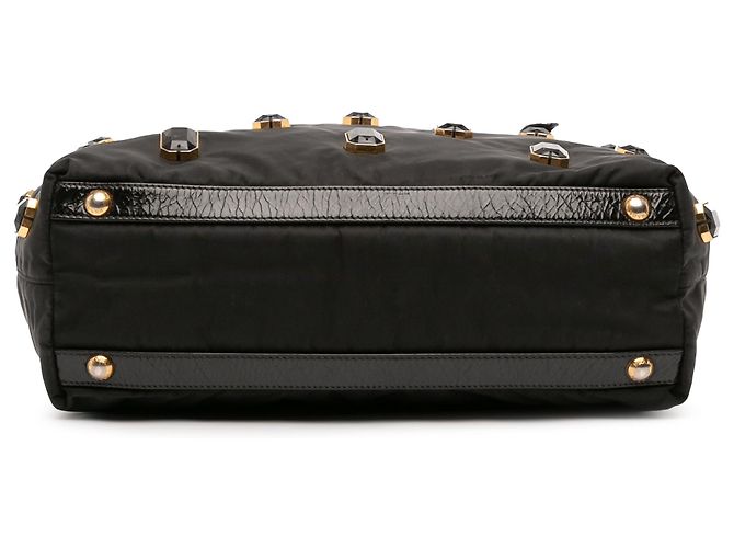 Prada Schwarze Tessuto Pietre Schmuck Tote - Ansicht 3