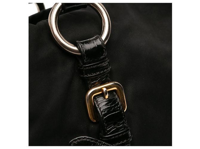 Prada Schwarze Tessuto Pietre Schmuck Tote - Ansicht 7