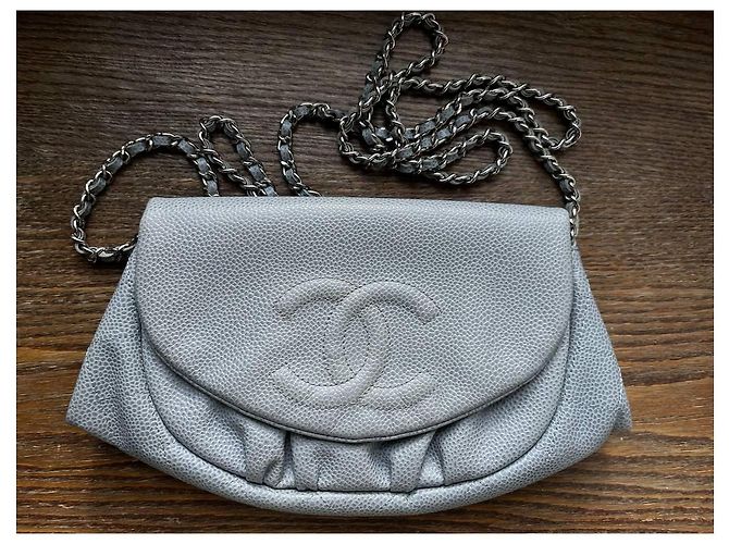 Wallet On Chain Chanel Portafoglio Halfmoon su catena Grigio - vista 3