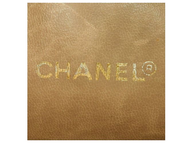 Borsa a spalla in pelle caviar beige Chanel - vista 7